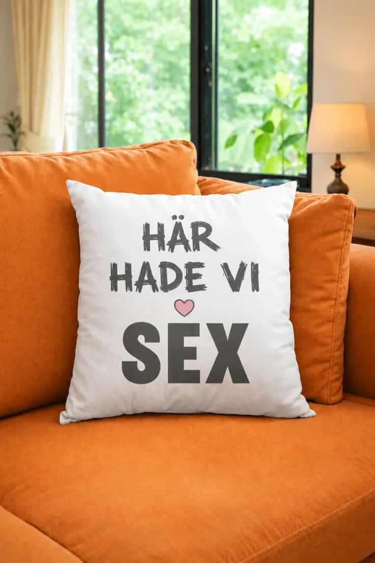 Dekorativ kudde Här hade vi sex. – HÄR HADE VI SEX.
