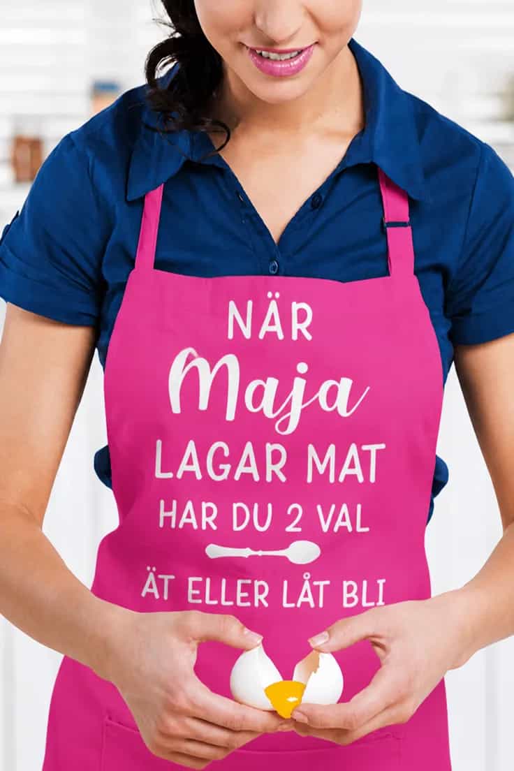 Förkläde ät eller låt bli med namn – NÄR Maja