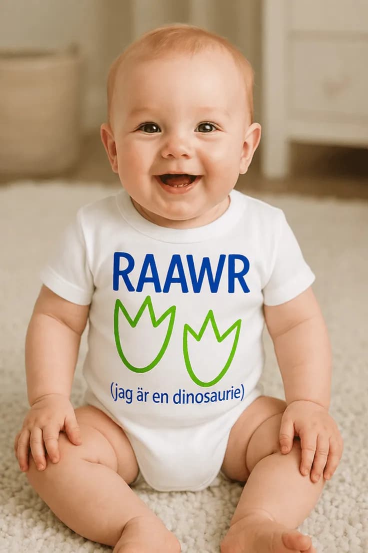 Baby-body dinosaurie – RAAWR (jag är en dinosaurie)