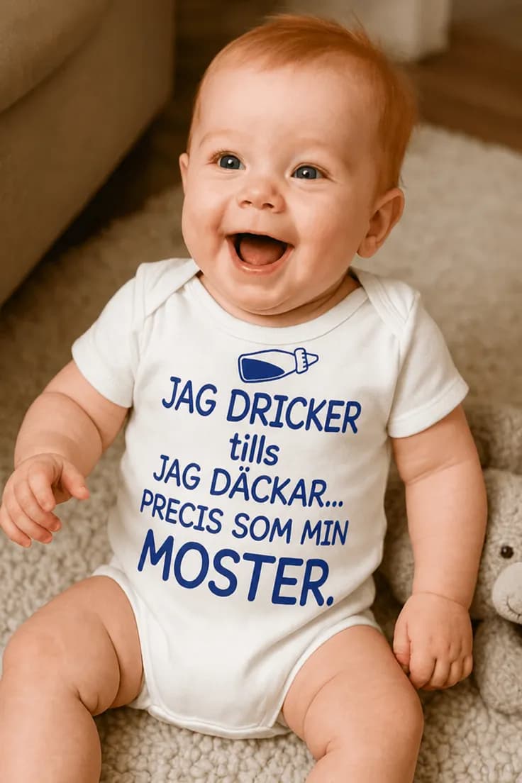 Baby-body Dricker tills jag däckar med valfritt namn