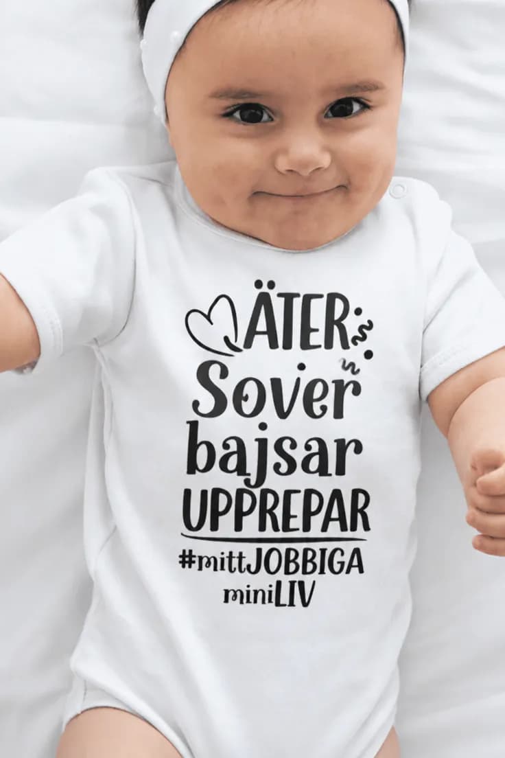 Baby-body Äter sover bajsar upprepar