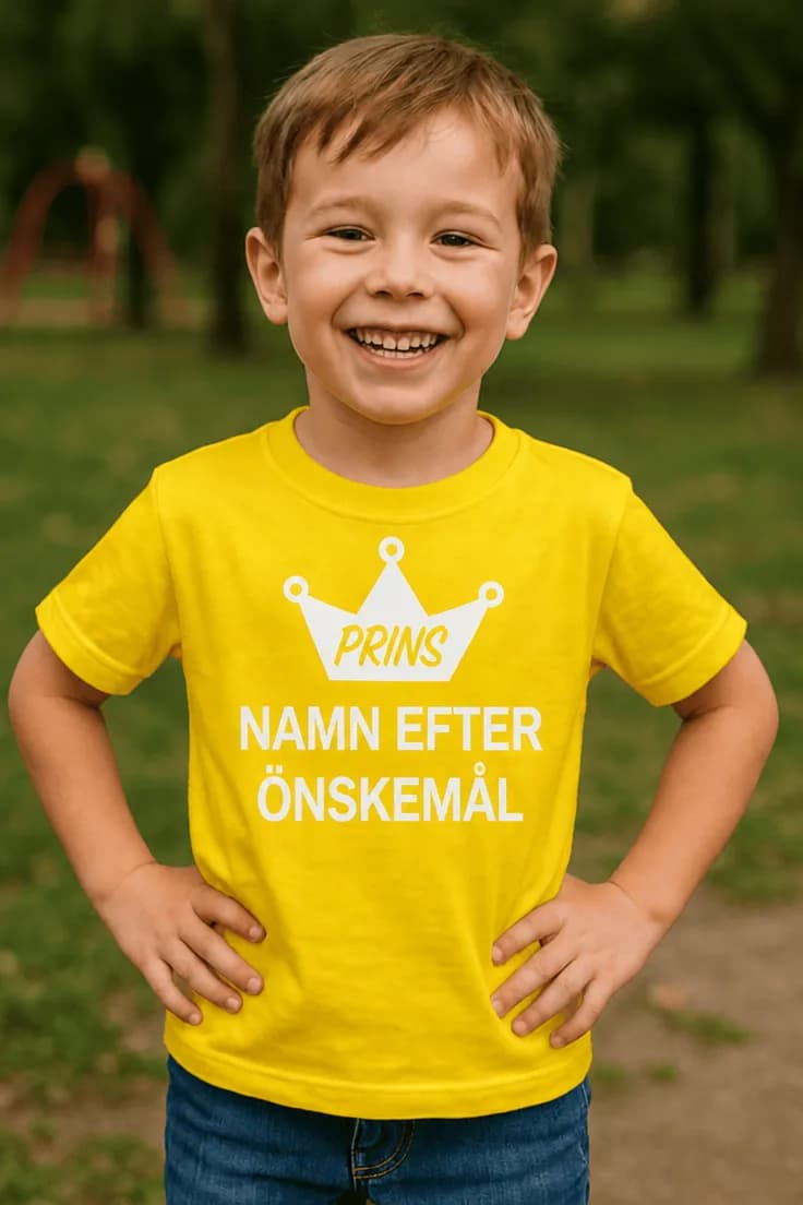 Barn t-shirt Prins med namn – PRINS NAMN EFTER