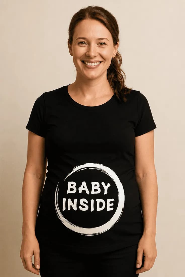 Gravid t-shirt Baby inside i cirkel – BABY INSIDE