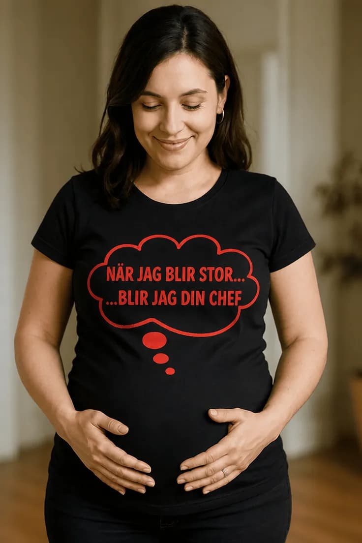 Gravid t-shirt Blir din chef – NÄR JAG BLIR STOR...