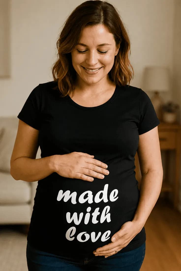 Gravid t-shirt Gjord med kärlek – made with love
