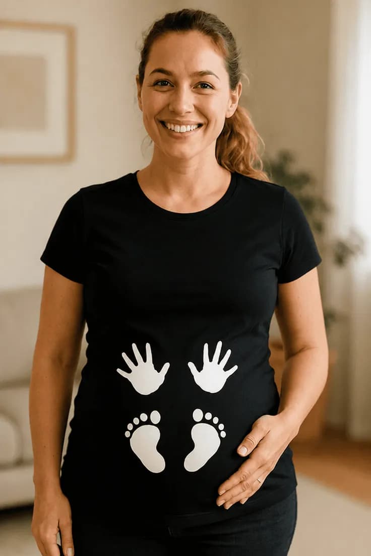 Gravid t-shirt händer och fötter | Rolig present