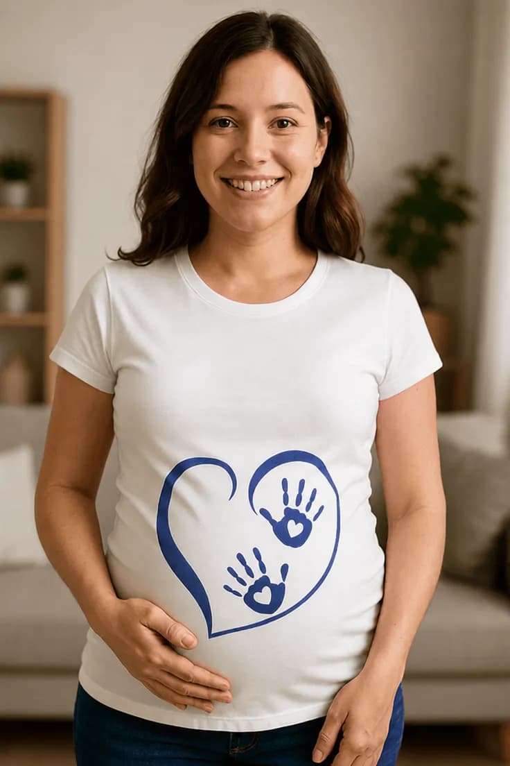 Gravid t-shirt Hjärta med händer