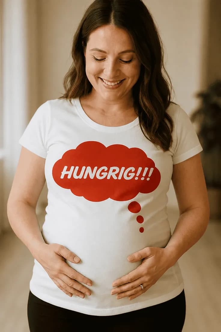 Gravid t-shirt Hungrig – HUNGRIG!!!