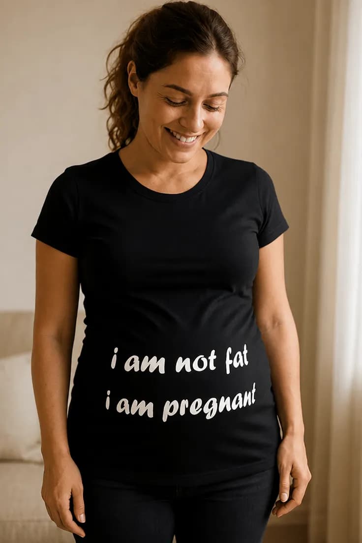 Gravid t-shirt Inte tjock gravid | i am not fat i am p