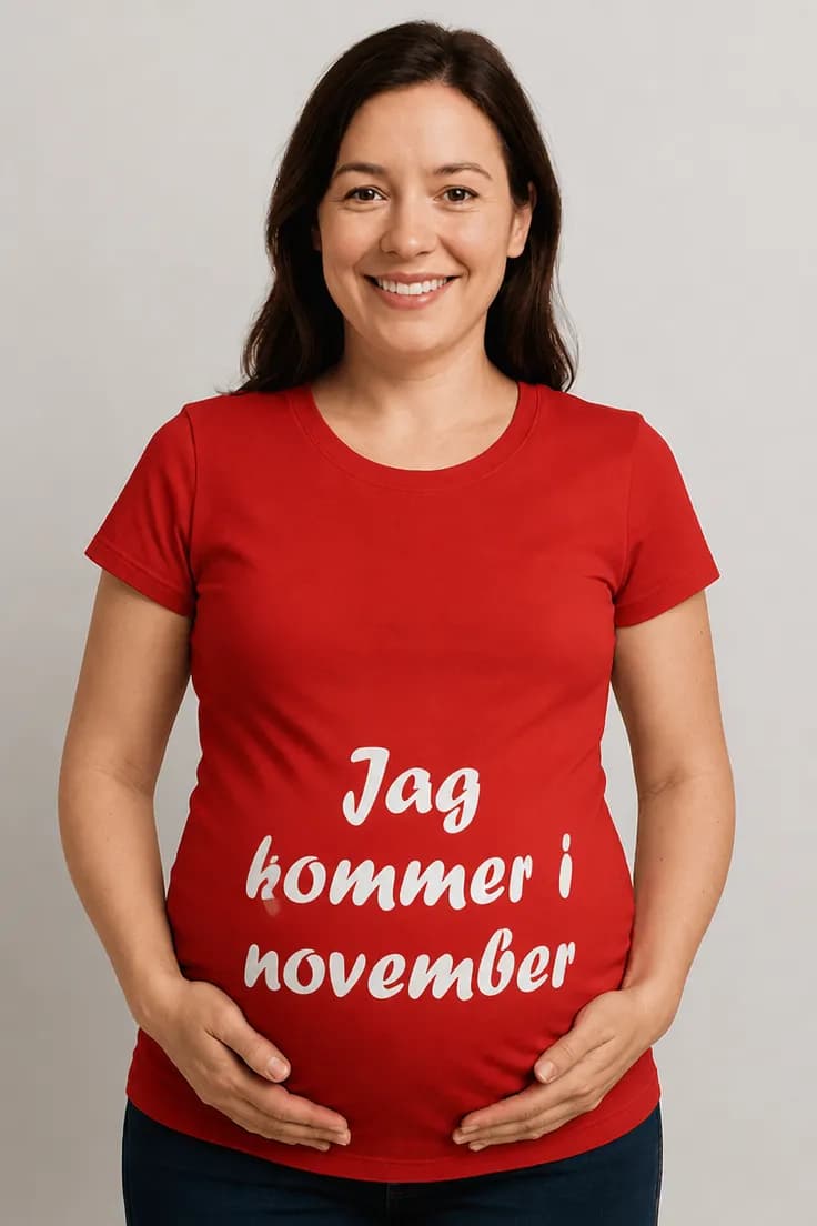 Gravid t-shirt Kommer i november