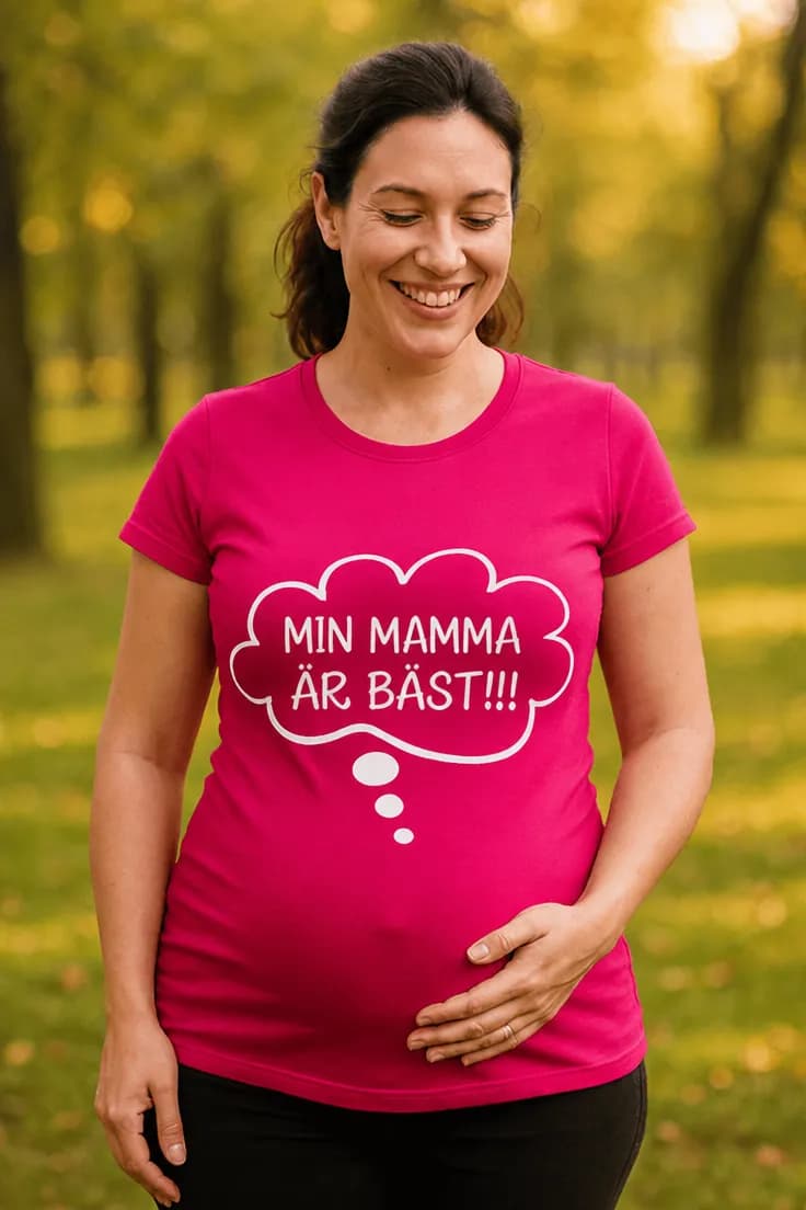 Gravid t-shirt Min mamma är bäst – MIN MAMMA