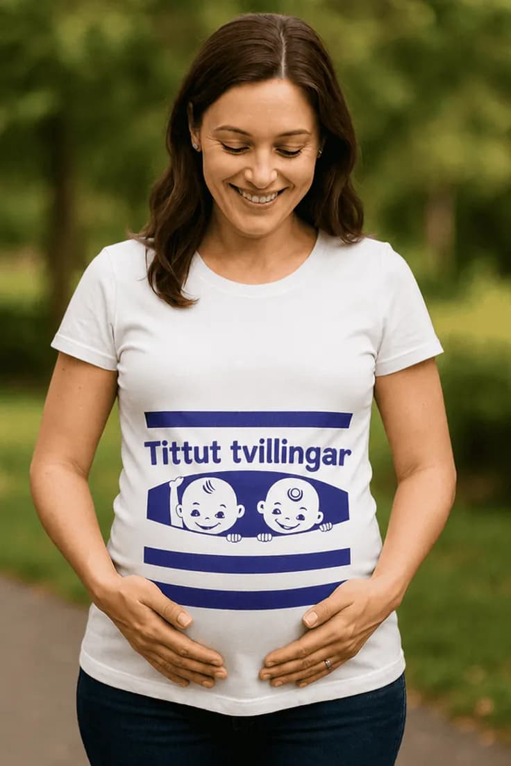 Gravid t-shirt Tittut tvillingar