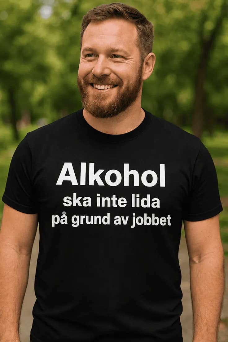 Rolig t-shirt Alkohol före jobbet
