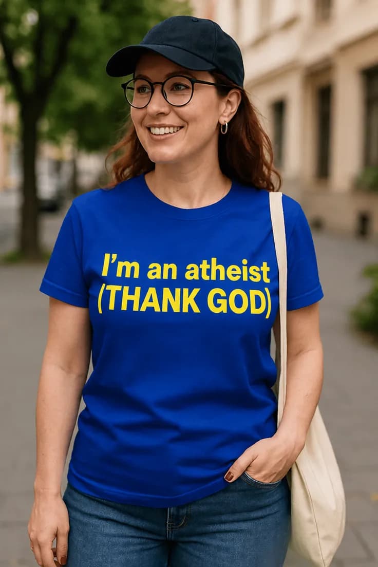 Rolig t-shirt Ateist tack gode gud | I'm an atheist