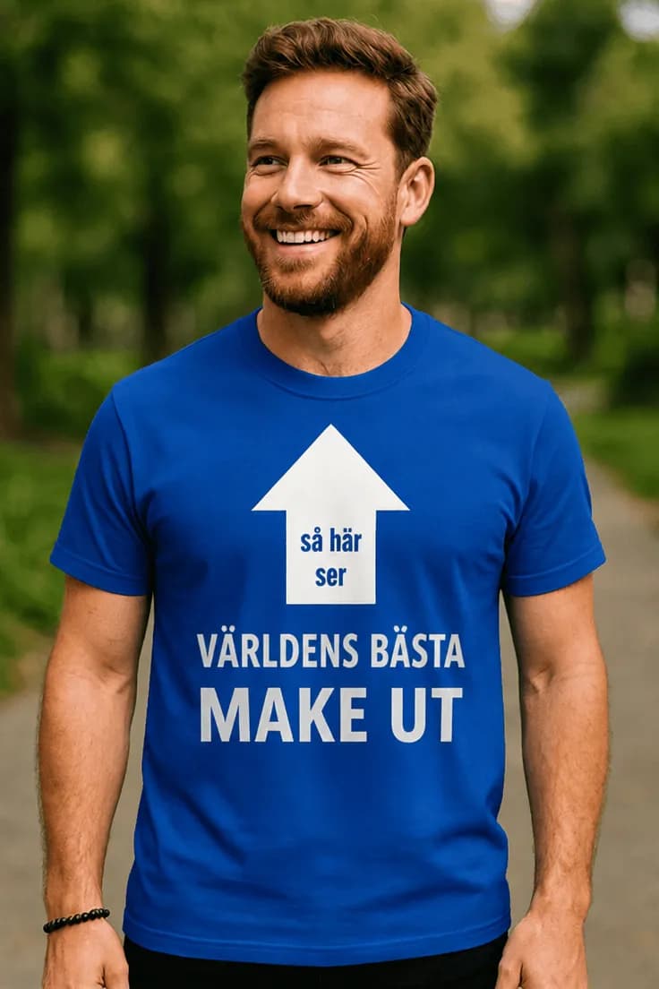 Rolig t-shirt Bästa maken i världen – så här ser