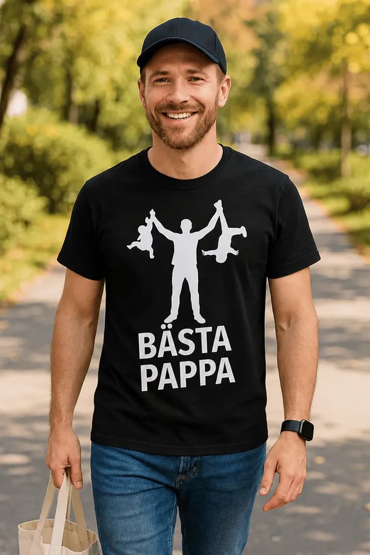 Rolig t-shirt Bästa pappa – BÄSTA PAPPA