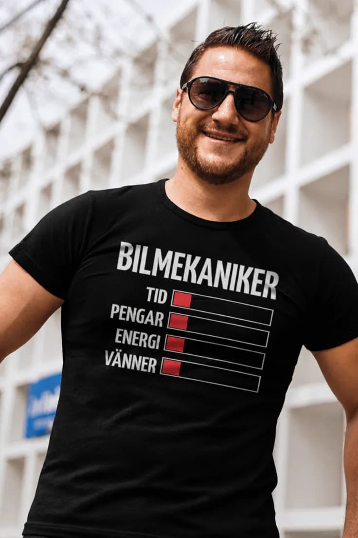Rolig t-shirt Bilmekaniker energi – BILMEKANIKER
