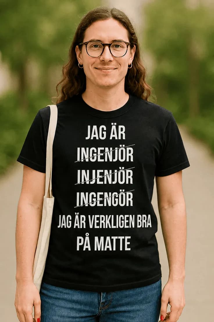 Rolig t-shirt Bra på matte – JAG ÄR INGENJÖR