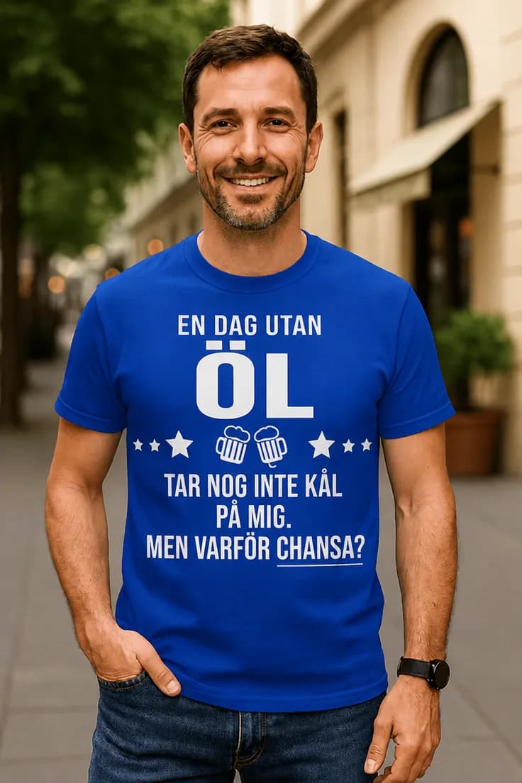 Rolig t-shirt Dag utan öl – EN DAG UTAN ÖL