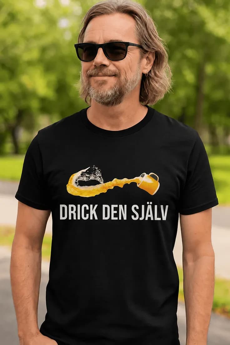 Rolig t-shirt Drick den själv – DRICK DEN SJÄLV