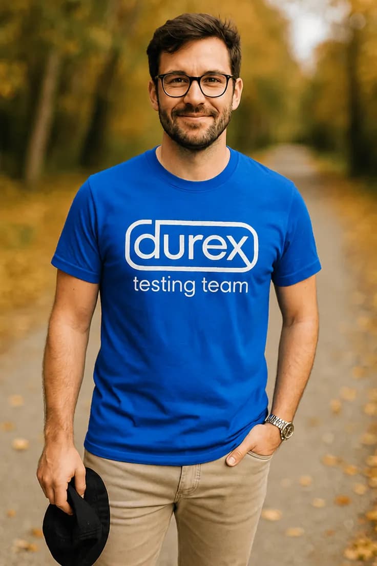 Rolig t-shirt Durex testing team – (durex) testing team