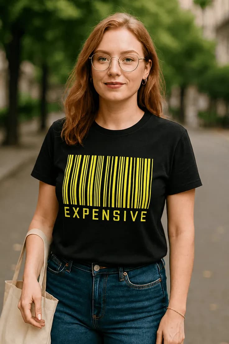 Rolig t-shirt Dyr streckkod – EXPENSIVE