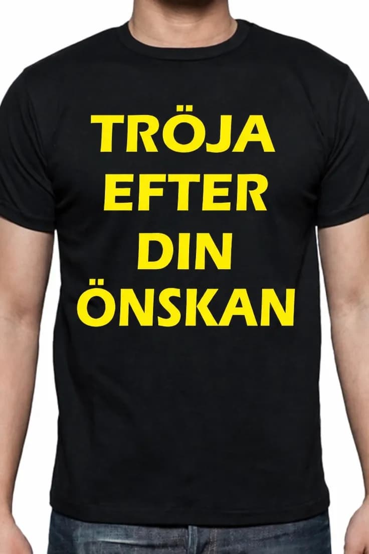 T-shirt Egen design – med valfri text fram och bak