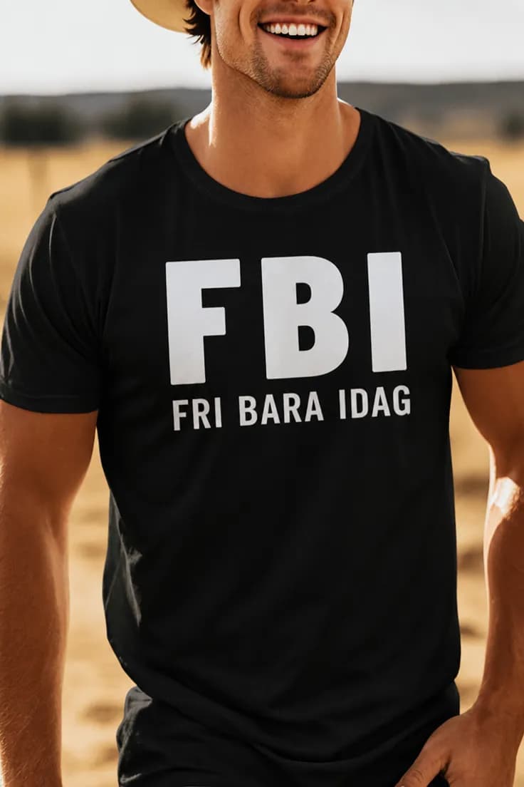 Rolig t-shirt FBI fri bara idag – FBI FRI BARA IDAG