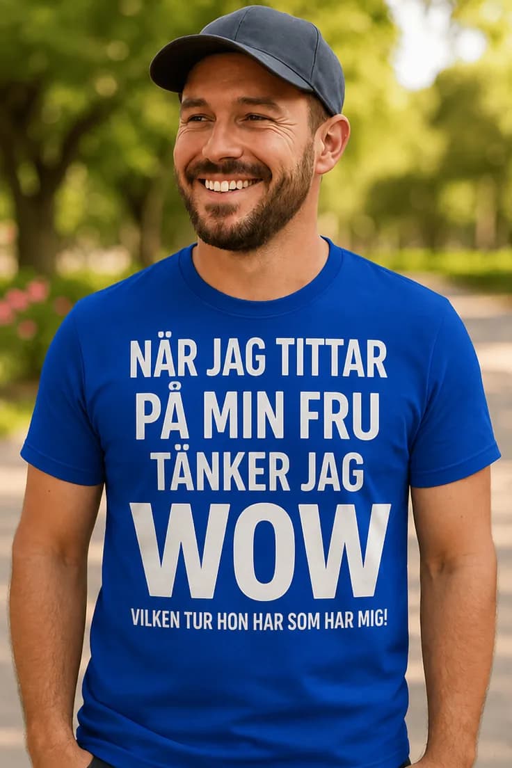 Rolig t-shirt Fru med tur – NÄR JAG TITTAR PÅ MIN