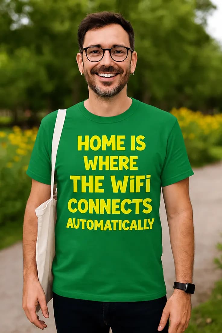Rolig t-shirt Home wifi – HOME IS WHERE THE WiFi CONNEC