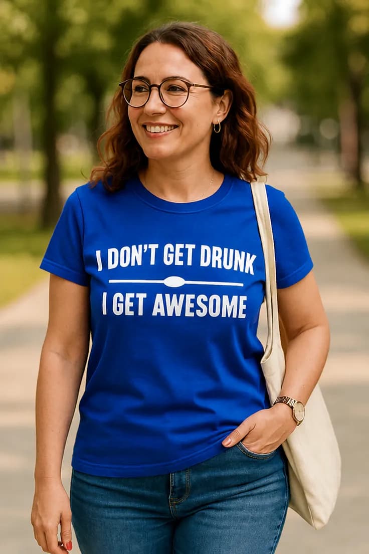 Rolig t-shirt I get awesome – DON'T GET DRUNK I GET