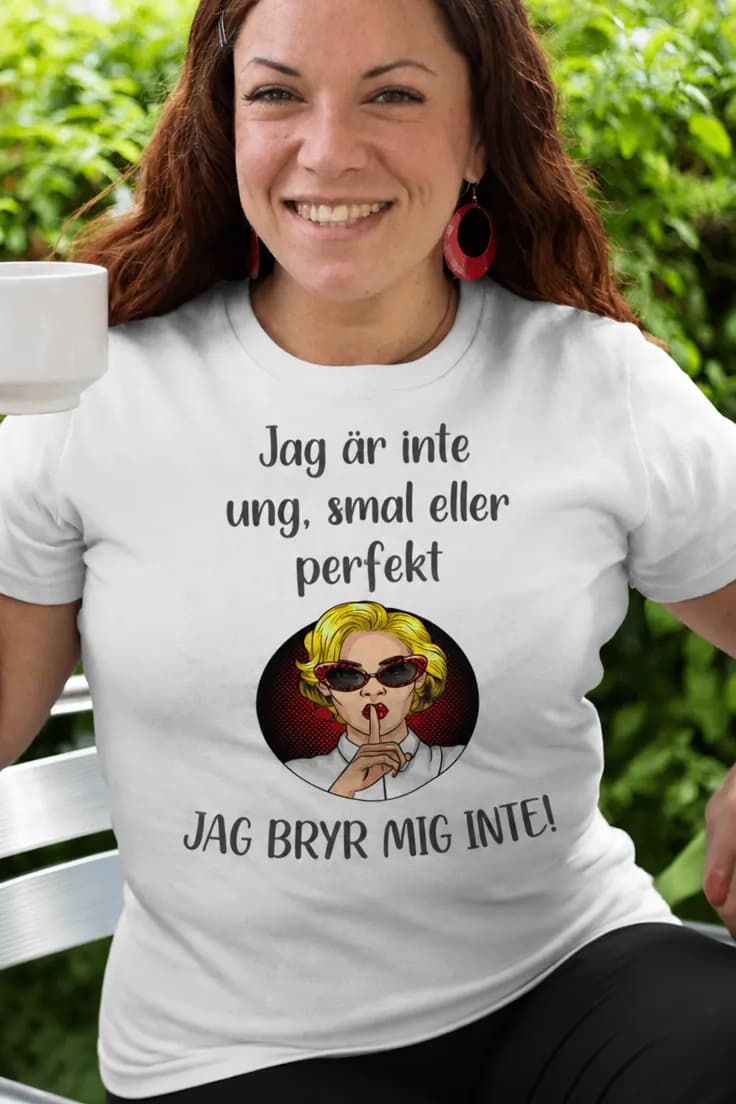 Rolig t-shirt Jag bryr mig inte – JAG BRYR MIG INTE!