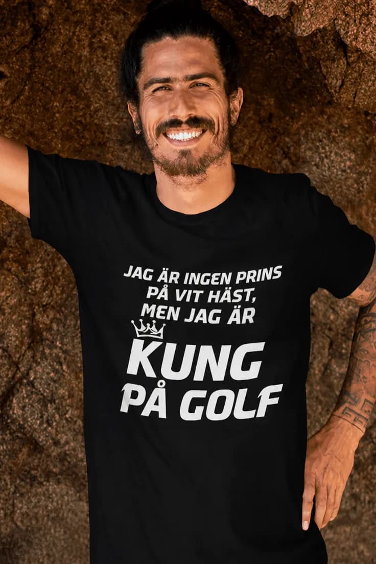 Rolig t-shirt Kung på golf – JAG ÄR INGEN PRINS