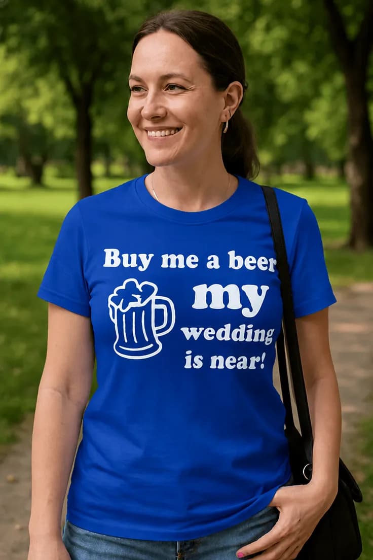 Rolig t-shirt Öl före bröllop - Buy me a beer
