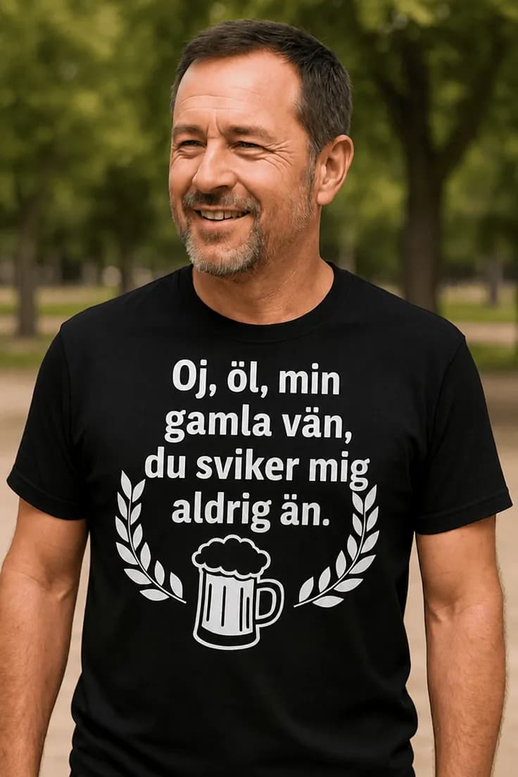Rolig t-shirt Öl min gamla vän – Oj, öl, min