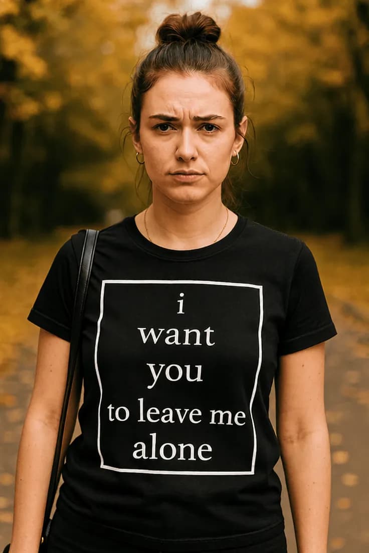 Rolig t-shirt Lämna mig ifred – i want you to leave me alone