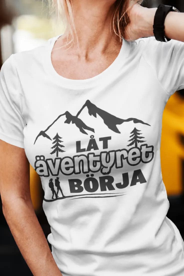 Rolig t-shirt Låt äventyret börja – LÅT äventyret BÖRJA