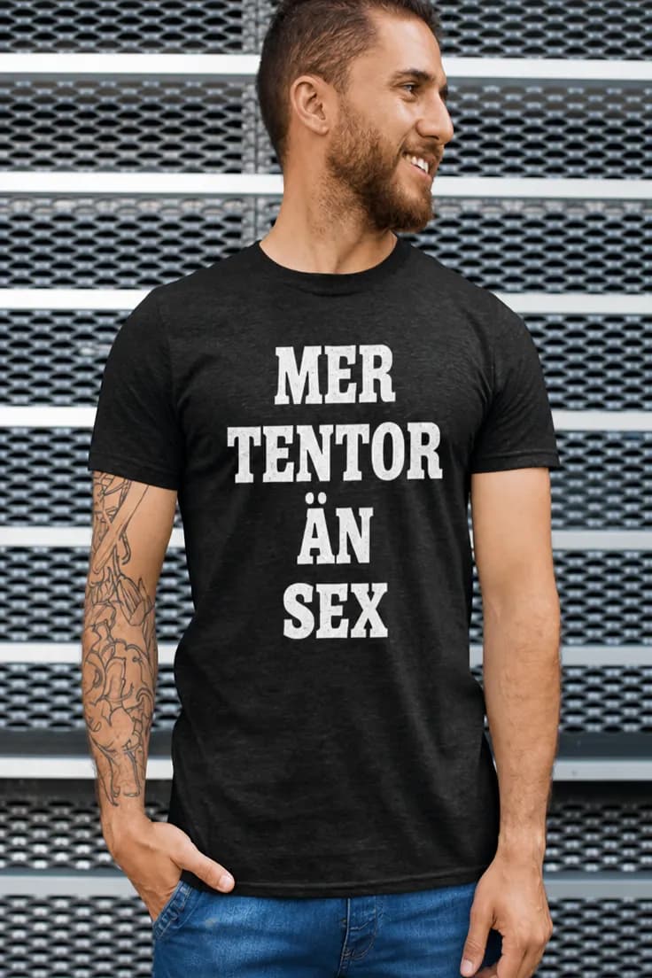 Rolig t-shirt Mer tentor än sex – MER TENTOR ÄN SEX