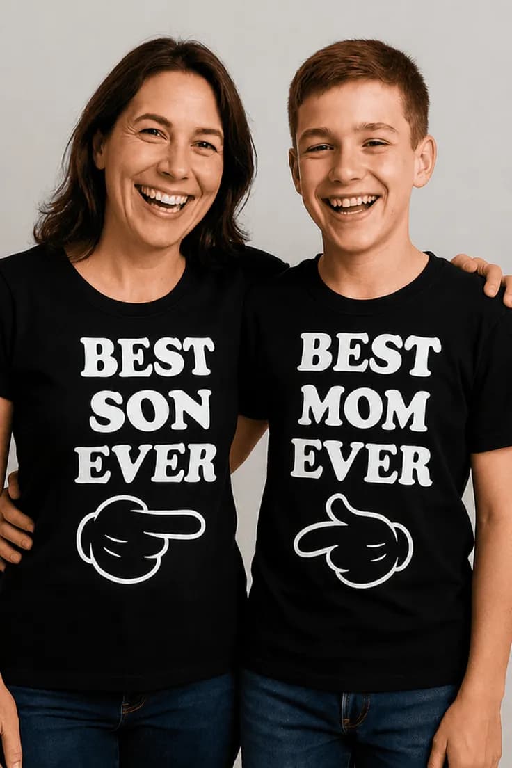 Rolig t-shirt Mor och son matchande | BEST BEST SON MOM