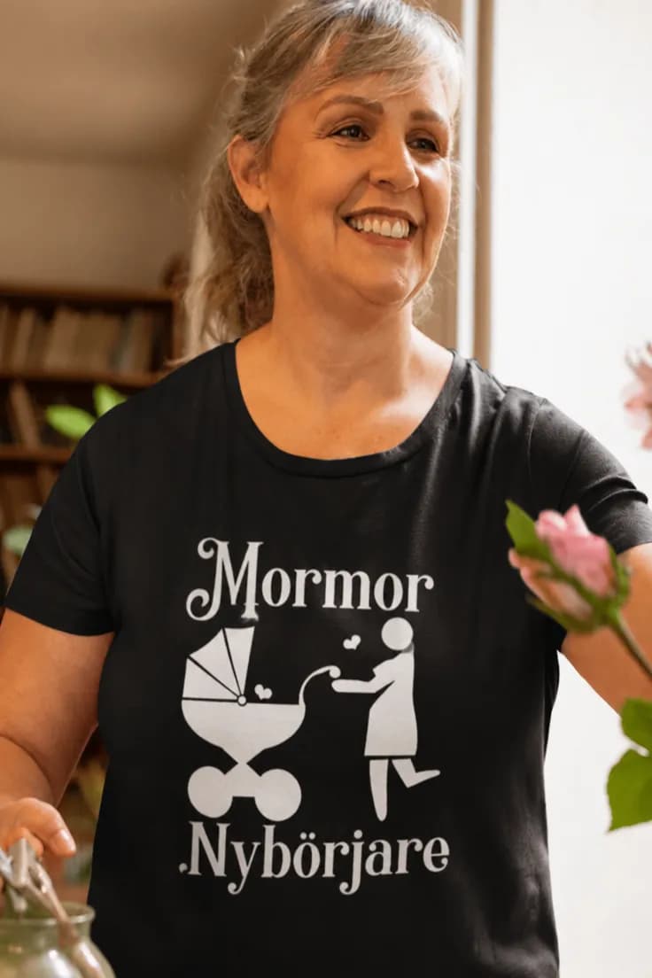 Rolig t-shirt Nybörjare mormor – Mormor Nybörjare