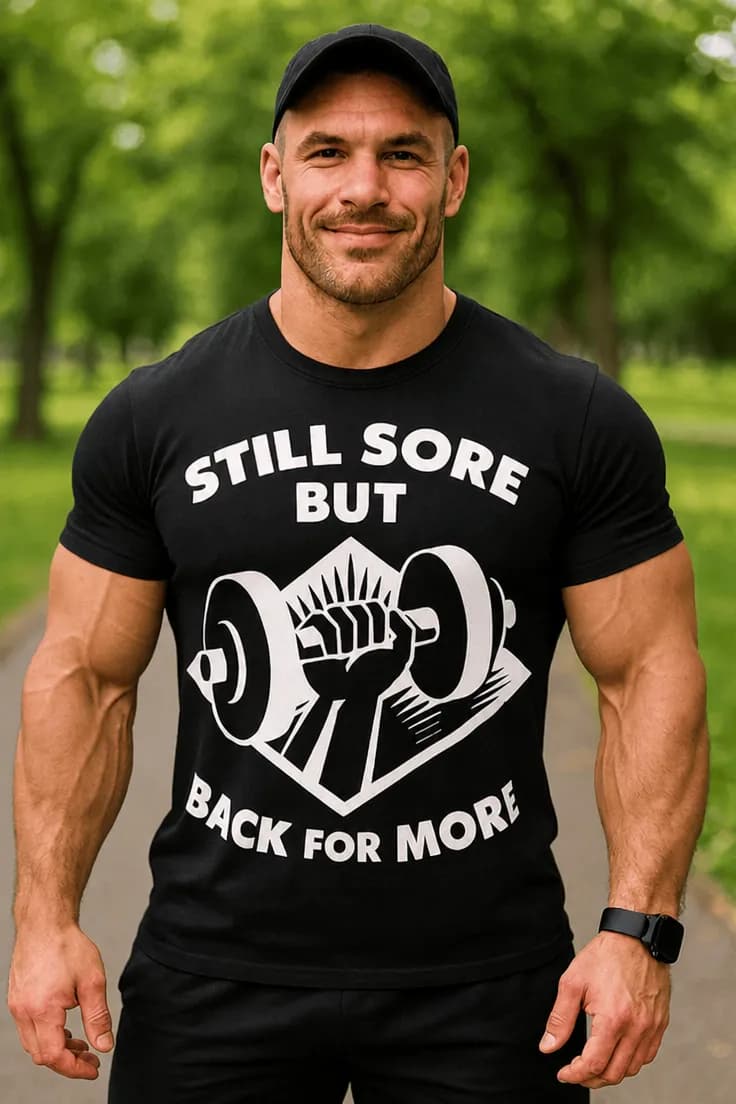 Rolig t-shirt Ont men vill ha mer – STILL SORE