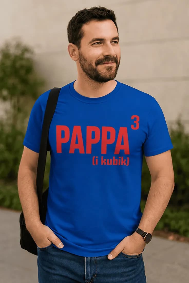 Rolig t-shirt pappa i kubik – PAPPA³ (i kubik)