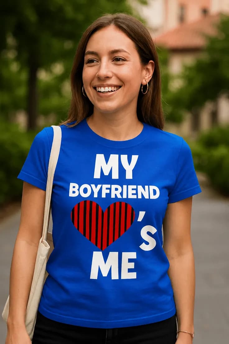 Rolig t-shirt Pojkvän älskar mig – MY BOYFRIEND ME S