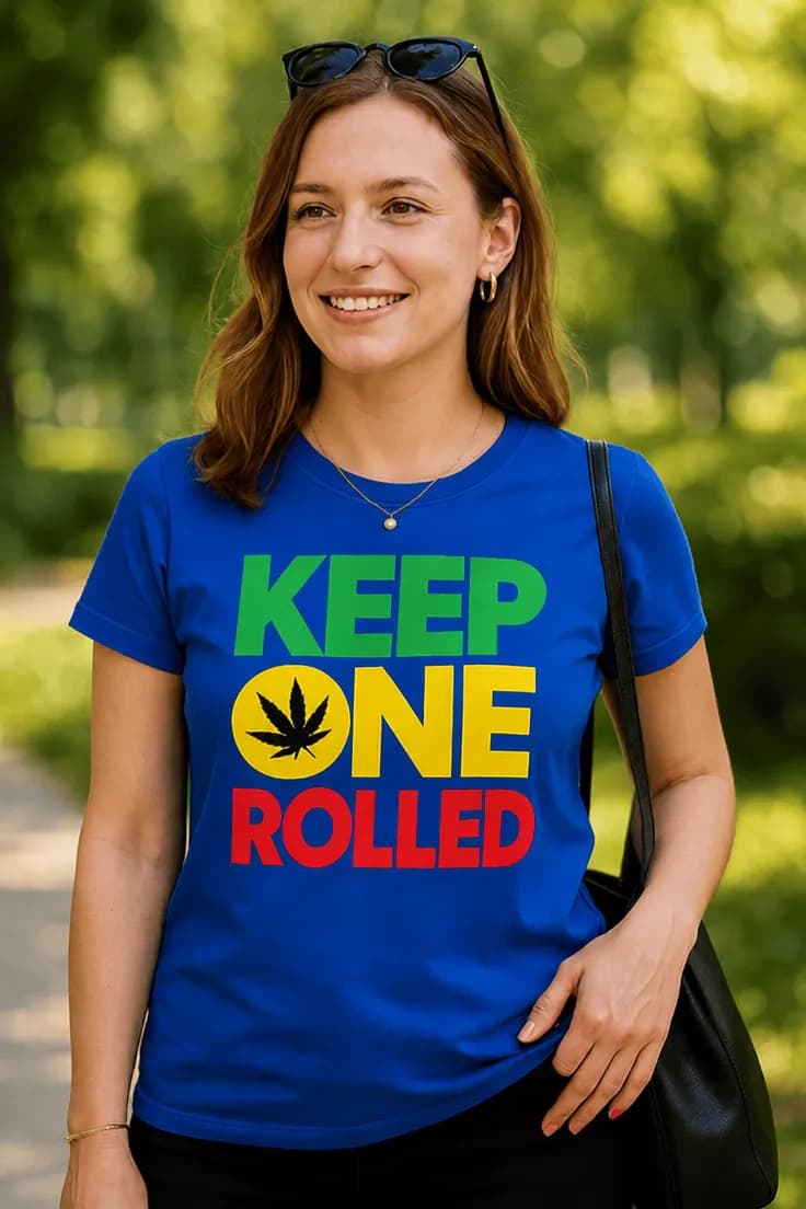 Rolig t-shirt Rasta stil – KEEP ONE ROLLED