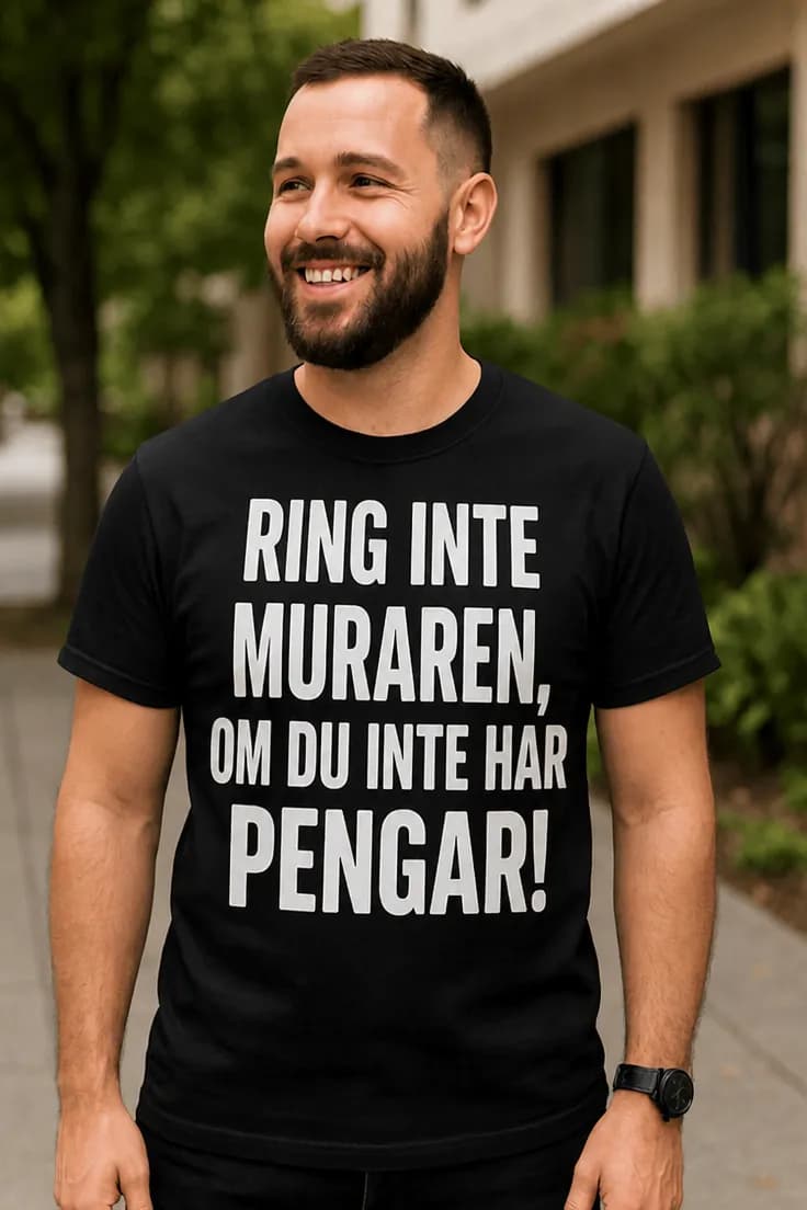 T-shirt Ring inte muraren – med valfritt yrke