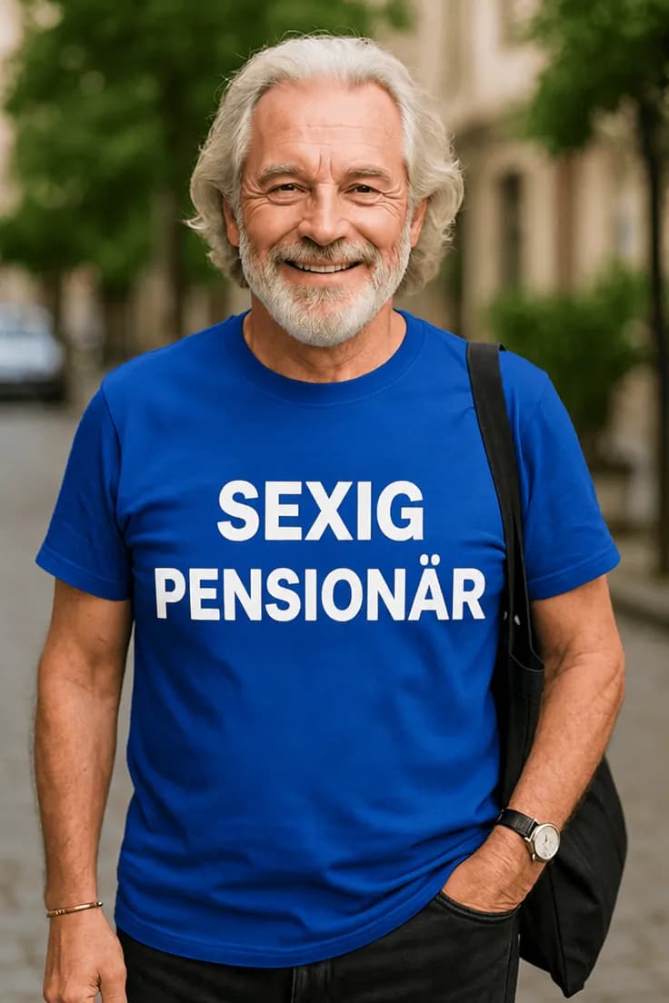 Rolig t-shirt Sexig pensionär – SEXIG PENSIONÄR