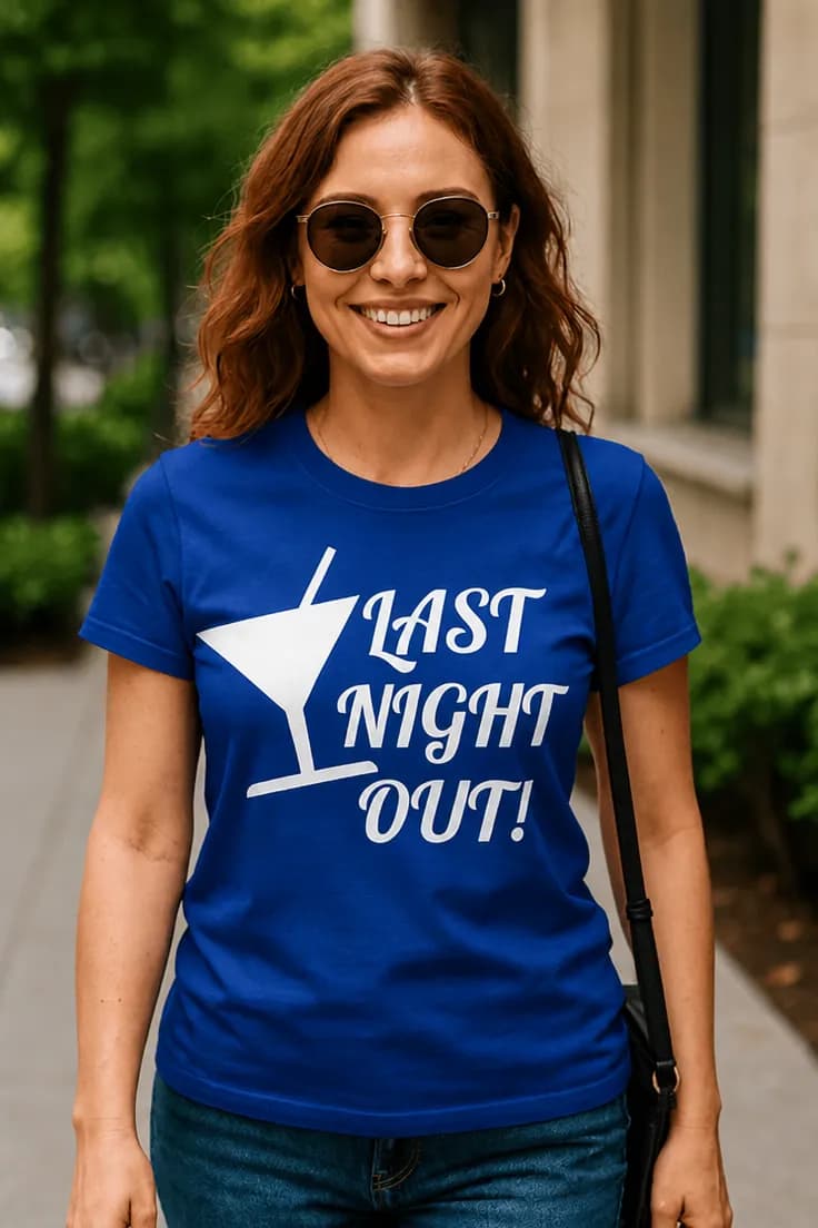 Rolig t-shirt Sista kvällen ute - LAST NIGHT OUT!