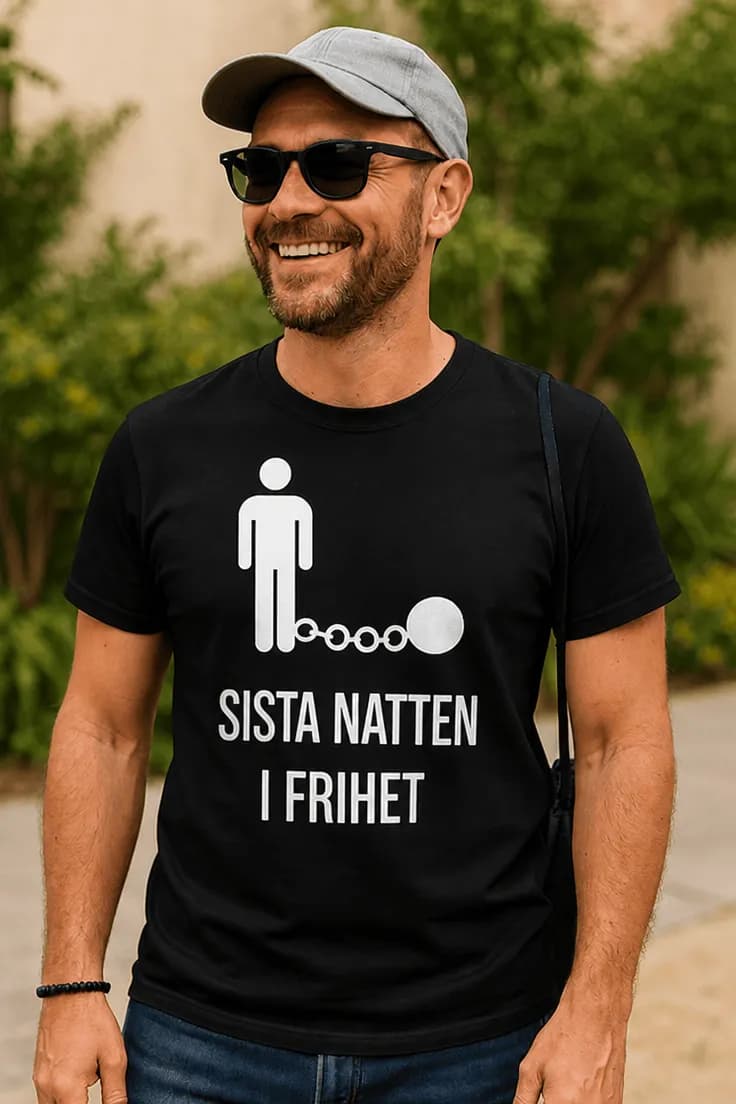 Rolig t-shirt Sista natten i frihet | SISTA NATTEN