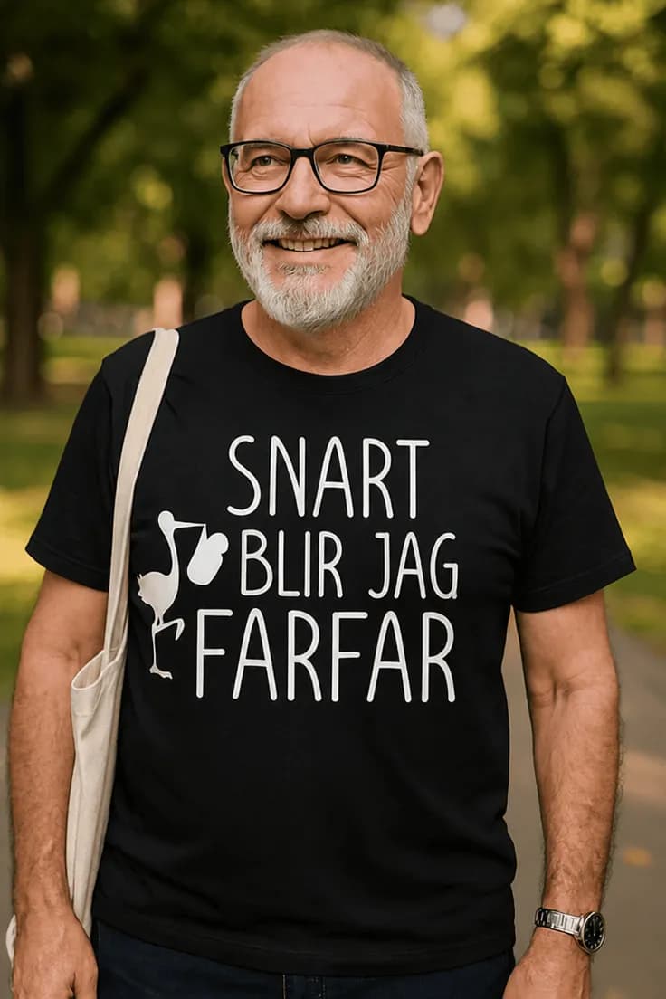 Rolig t-shirt Snart farfar – SNART BLIR JAG FARFAR