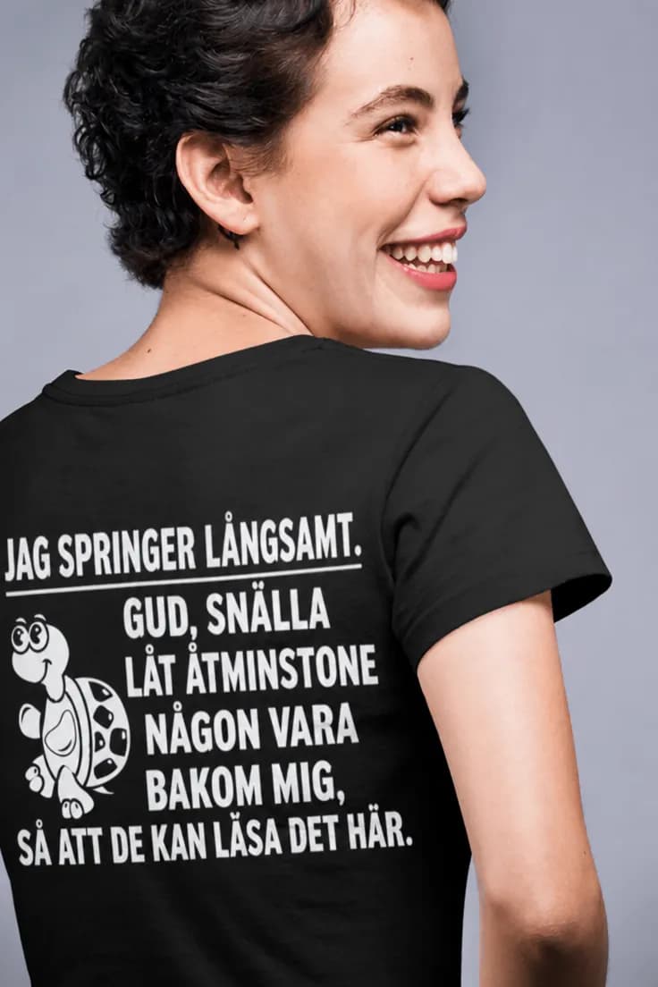 Rolig t-shirt Springer långsamt – JAG SPRINGER